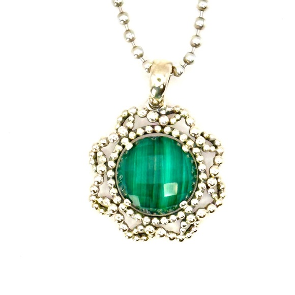 Lagos Caviar Malachite & silver Pendant Necklace - Picture 2 of 10